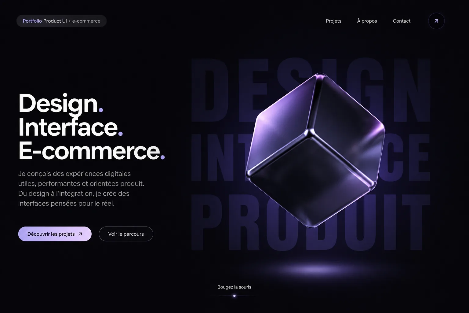 Objet 3D abstrait violet